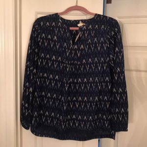 Jcrew blue blouse size med NWT